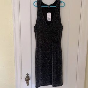 Black sparkly NYE body con dress